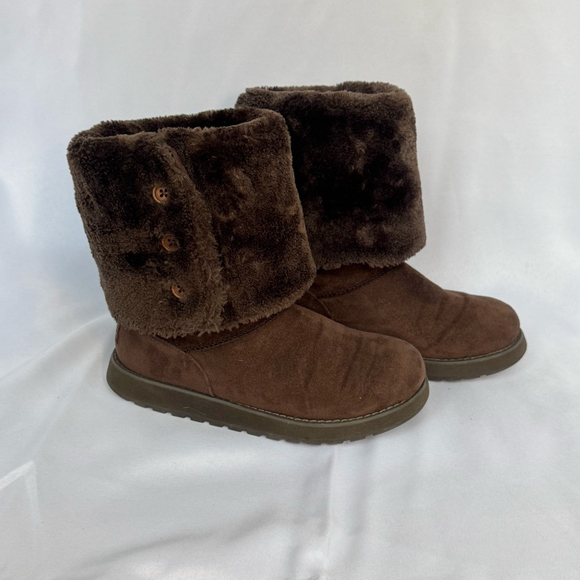 Skechers Keepsakes Slouch Tall Winter Boots Chocolate Brown Faux Fur Lined 6.5 - Picture 8 of 10